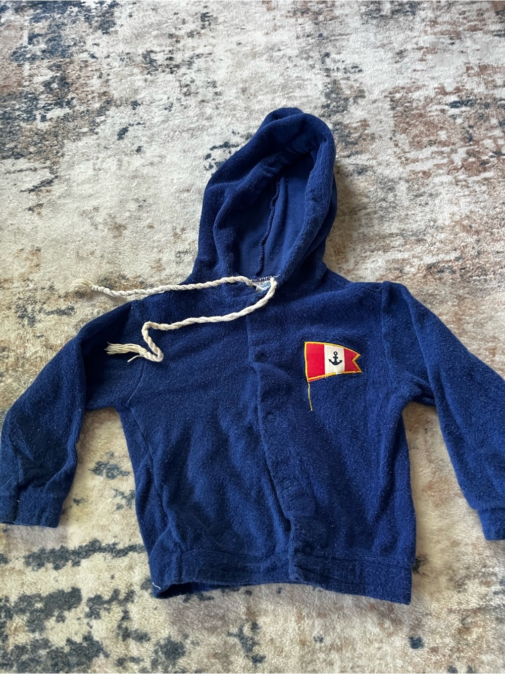Vintage Carter's Navy Blue Sailor Jacket with Hood 2T